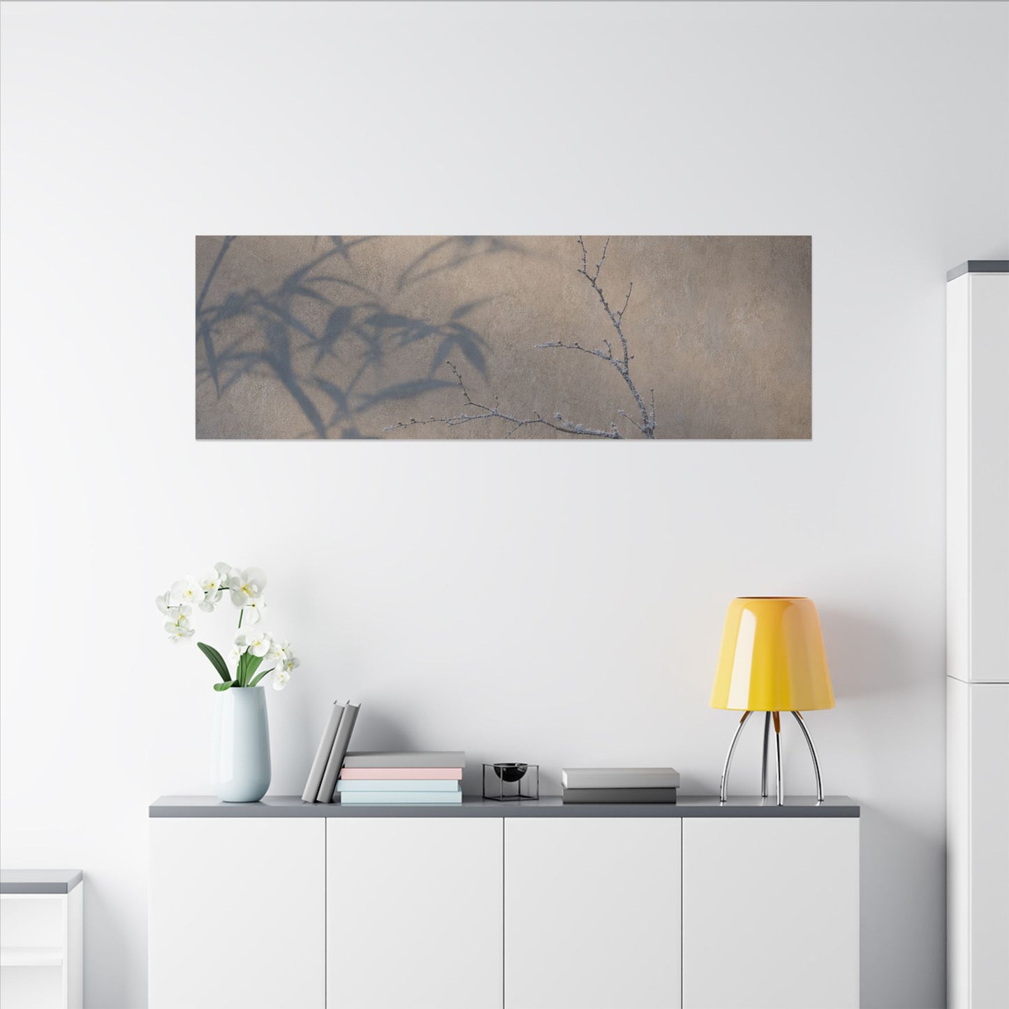 Shadow Play Canvas Art | Winter Japandi Japanese Pattern Art