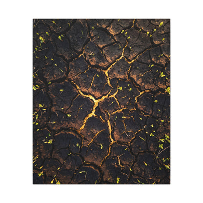 Cracked Earth Moody Minimal Canvas Art | Sophisticated Dark Japandi Art