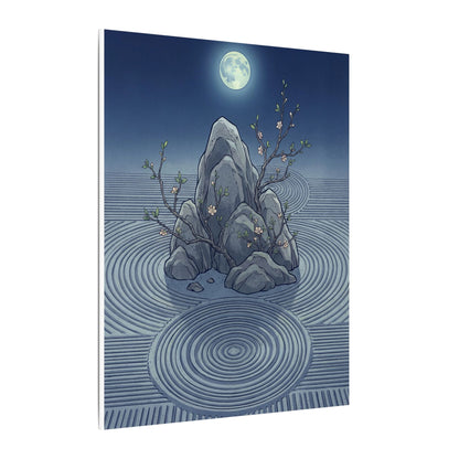 Spring Rock Garden Ukiyo E Inspired Canvas Art | Tranquil Decor