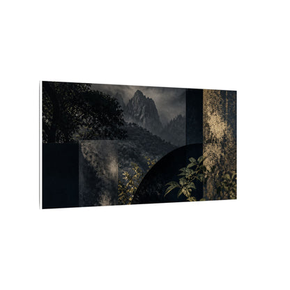Mountain Mist Summer Canvas Art | Dark Japandi Atmospheric Design