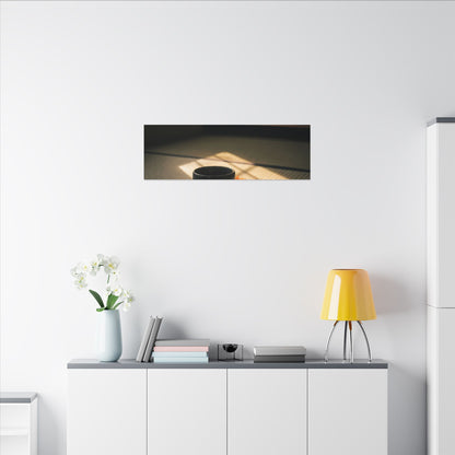 Dark Japandi Tea Ceremony in Golden Hour | Moody Minimal Canvas Art
