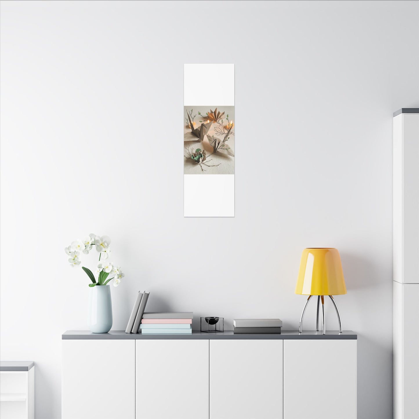 Paper Fold Spring Canvas Art | Japandi Earthy Design