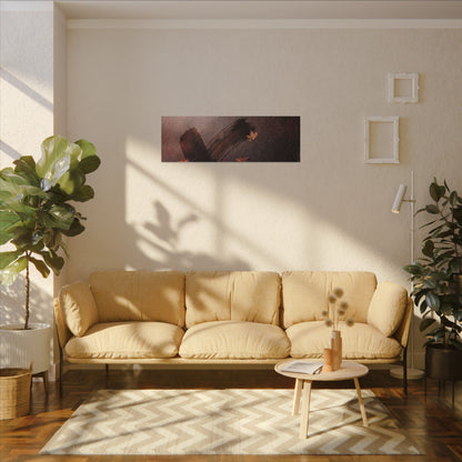 Moody Ink Brushstroke Canvas Art - Moody Minimal Dark Japandi