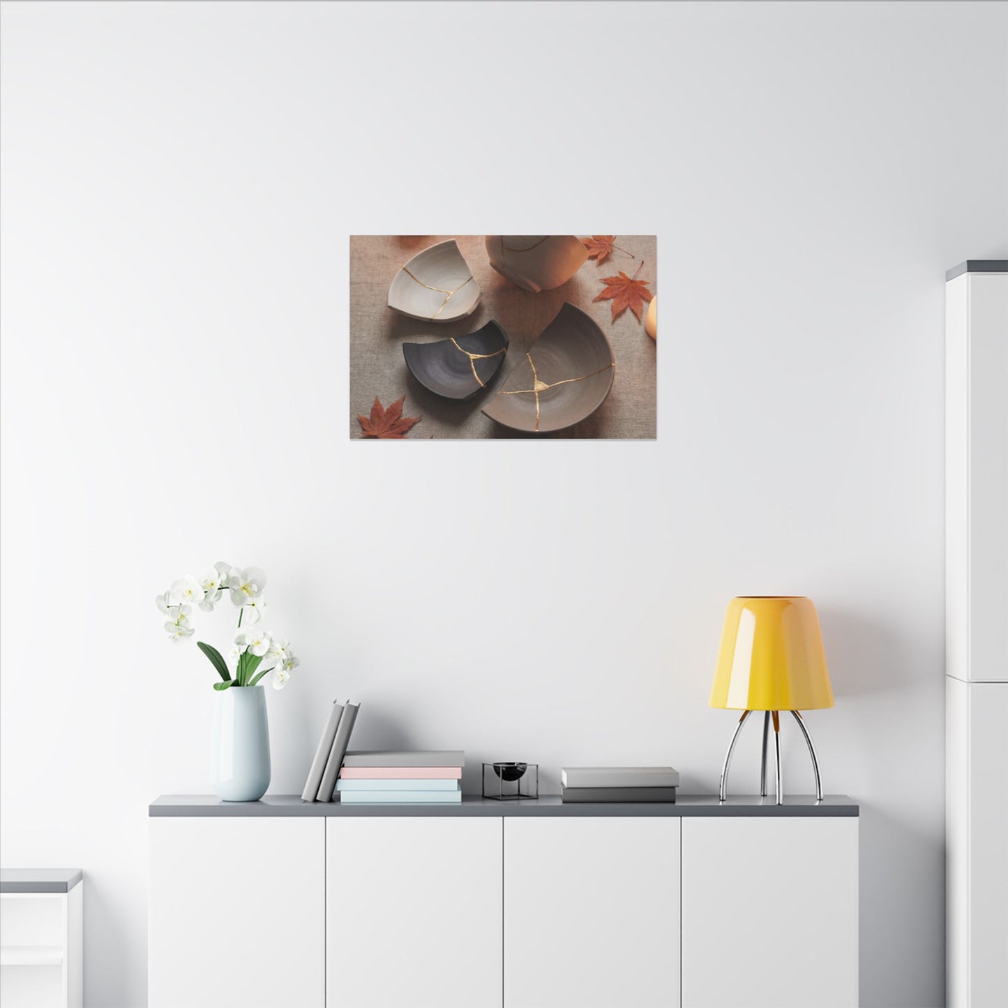 Candlelight Broken Pottery Canvas Art - Japandi Ma