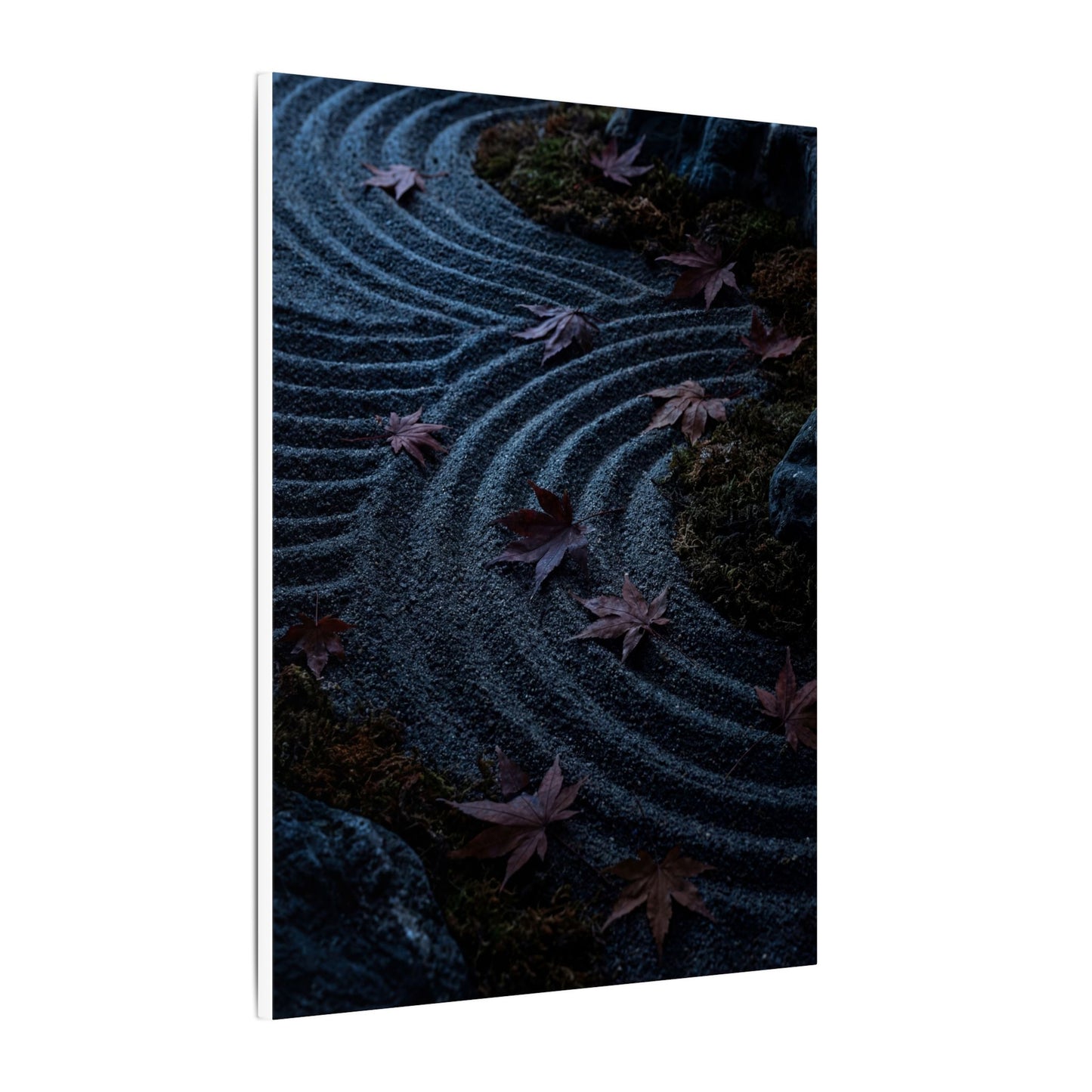 Rock Garden Canvas Art | Autumn Dark Japandi Dark Texture Art