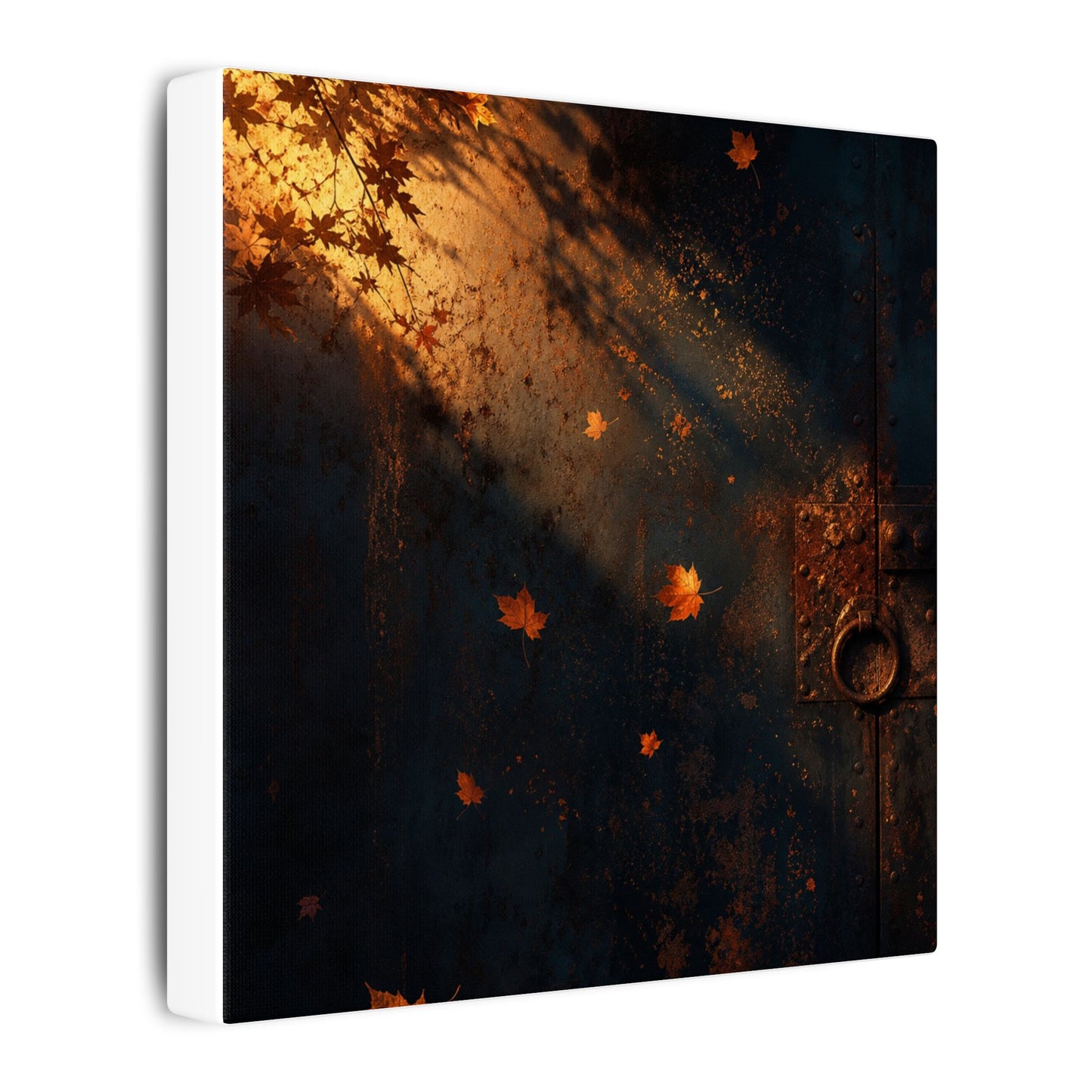 Dark Japandi Rust Patina in Golden Hour | Shadow Zen Canvas Art