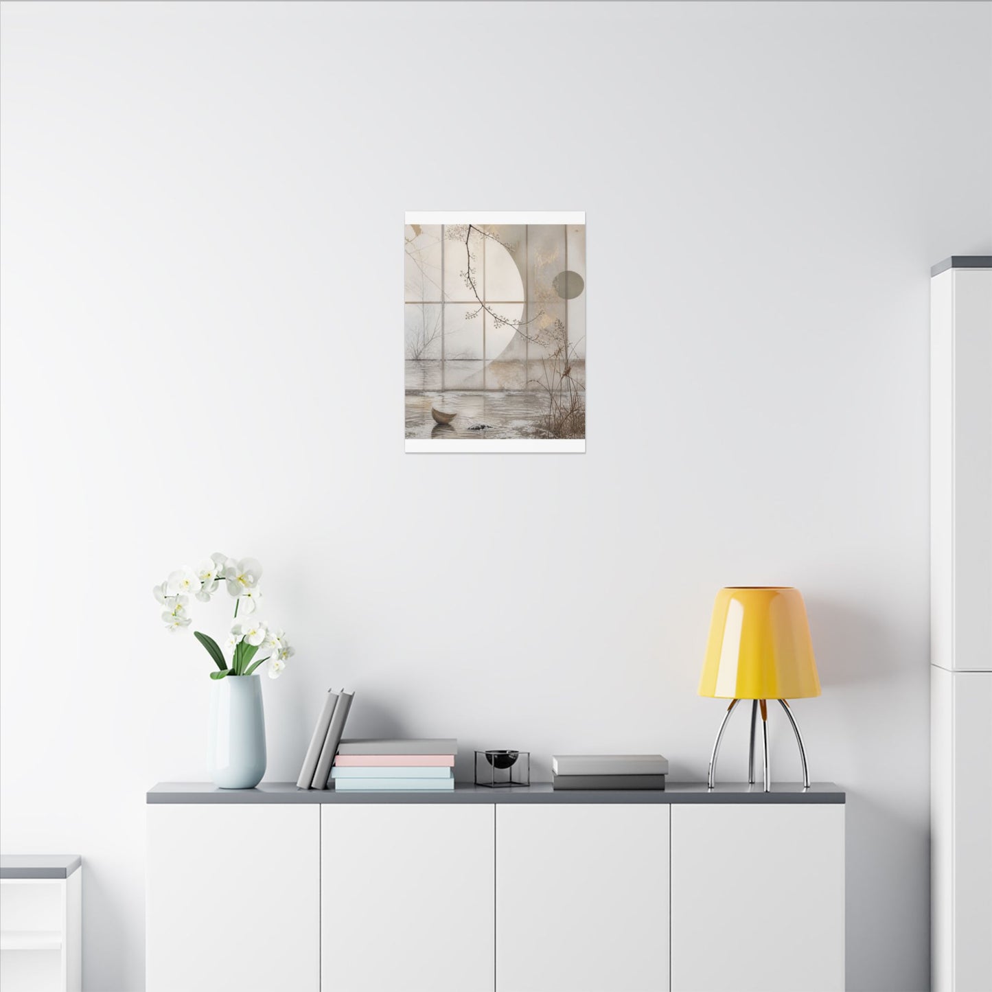 Winter Shoji Screen Japanese Pattern Canvas Art | Elegant Decor