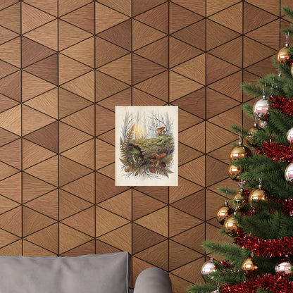 Winter Wild Mushrooms Herbarium Wall Art Print | Rustic Decor