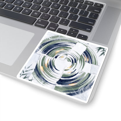 Water Ripple Sumi E Sticker | Calm Zen Art