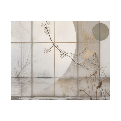 Winter Shoji Screen Japanese Pattern Canvas Art | Elegant Decor