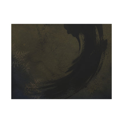 Seijaku Ink Brushstroke Canvas Art - Dark Japandi Moody Minimal