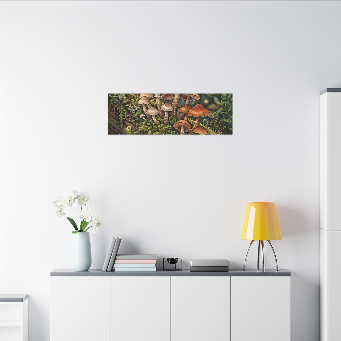 Spring Wild Mushrooms Herbarium Canvas Art | Rustic Decor