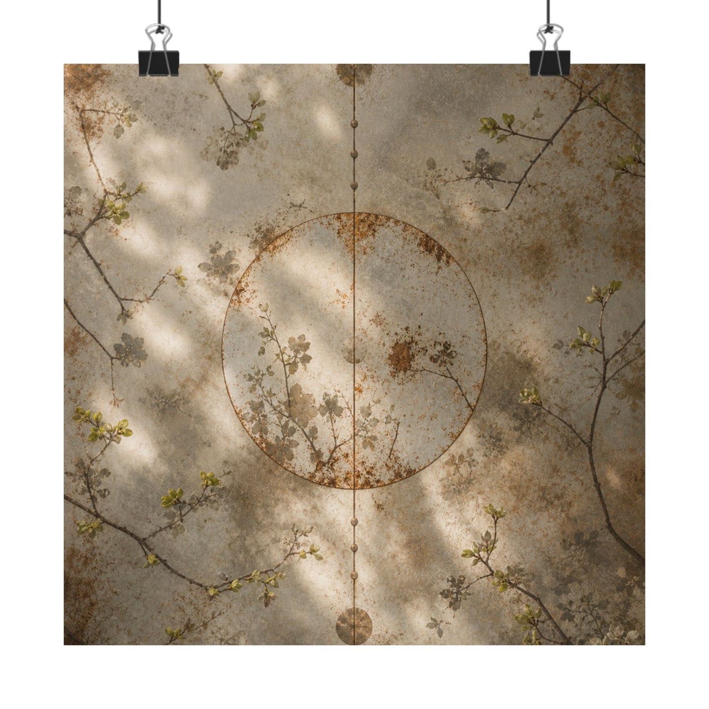 Rust Patina Spring Wall Art Print | Japandi Cozy Design