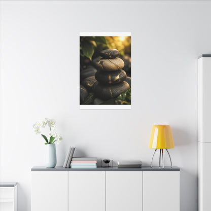 Summer River Stones Broken Beauty Canvas Art | Healing Decor