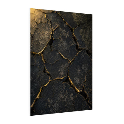 Cracked Earth Canvas Art | Winter Dark Japandi Shadow Zen Art