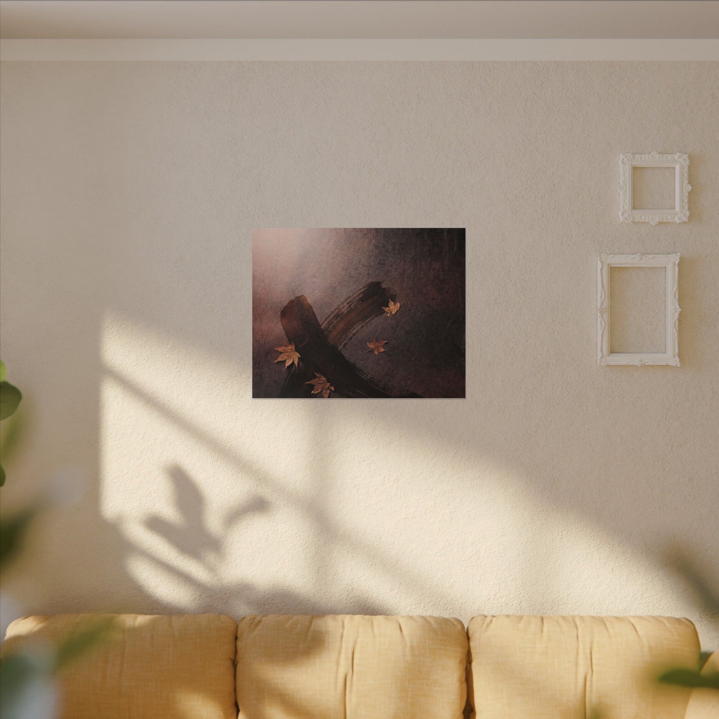 Moody Ink Brushstroke Canvas Art - Moody Minimal Dark Japandi