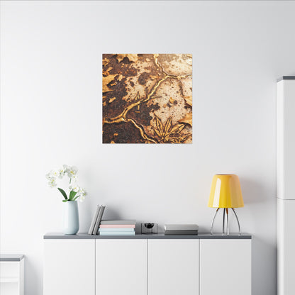 Kintsugi Rust Patina in Golden Hour | Gold Vein Canvas Art