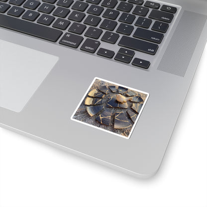 Kintsugi Broken Pottery in Golden Hour | Gold Repair Sticker