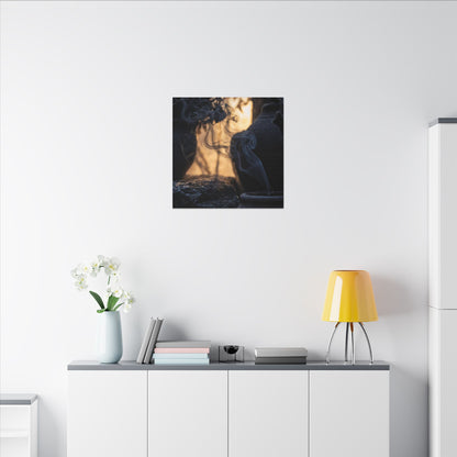 Incense Smoke Canvas Art | Winter Dark Japandi Shadow Zen Art