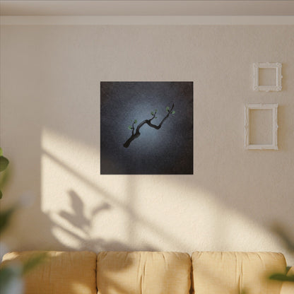 Ink Brushstroke Canvas Art | Spring Dark Japandi Moody Minimal Art