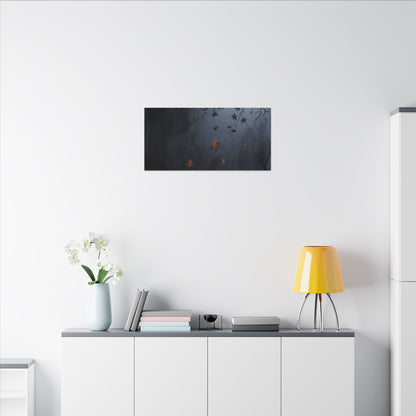 Autumn Cherry Blossom Charcoal Ink Canvas Art | Atmospheric Decor