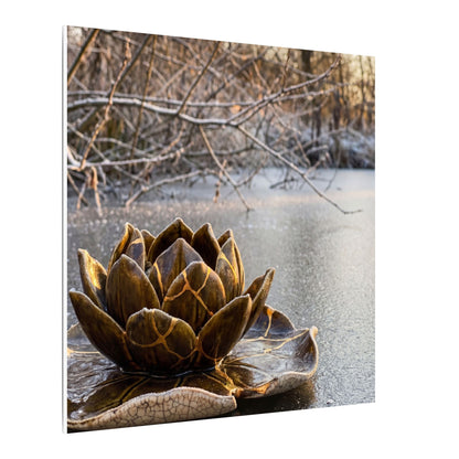 Lotus Flower Gold Repair Canvas Art | Beautiful Kintsugi Art
