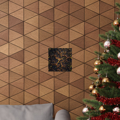 Golden Hour Cracked Earth Wall Art Print - Dark Japandi Seijaku
