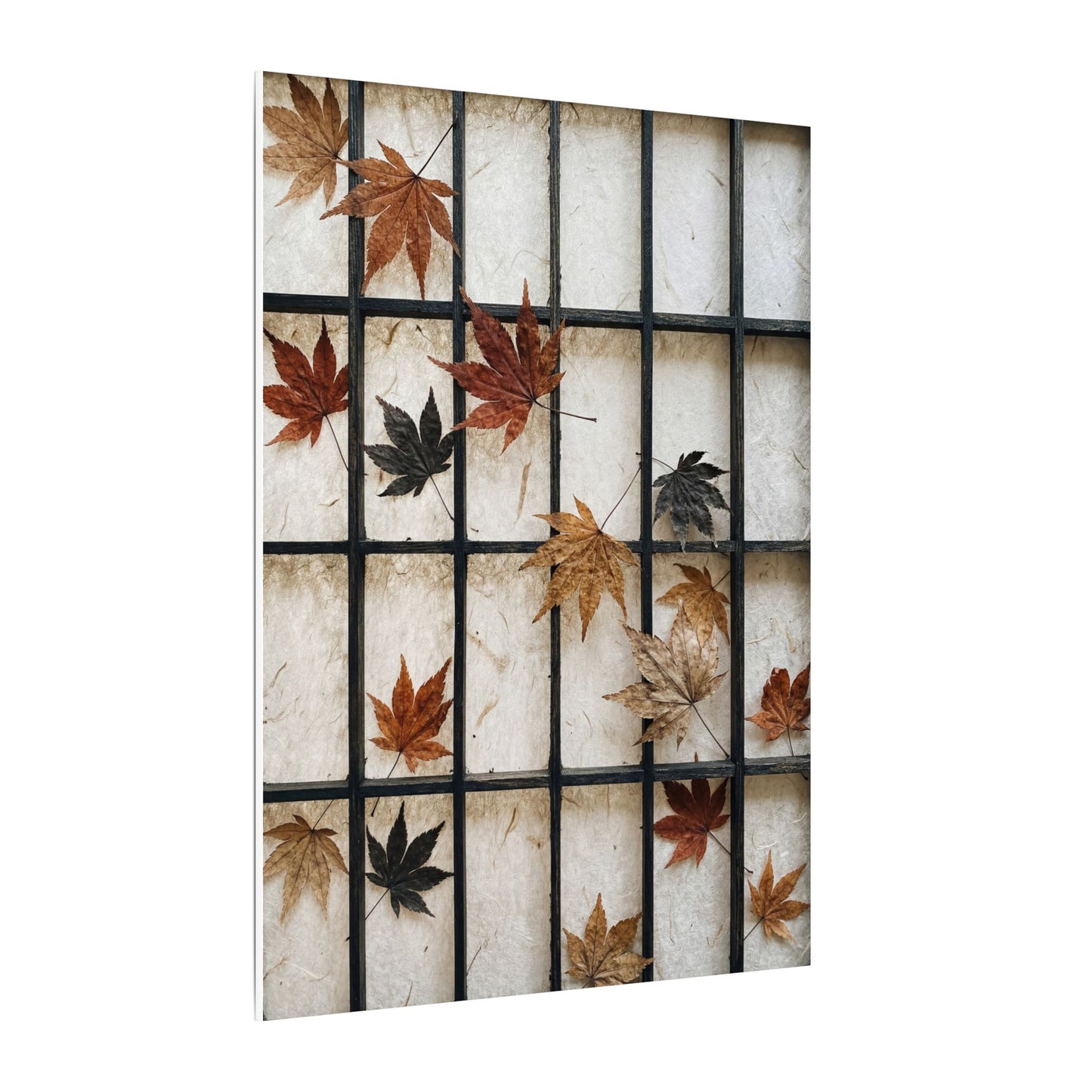Japandi Shoji Screen in Overcast | Texture Canvas Art