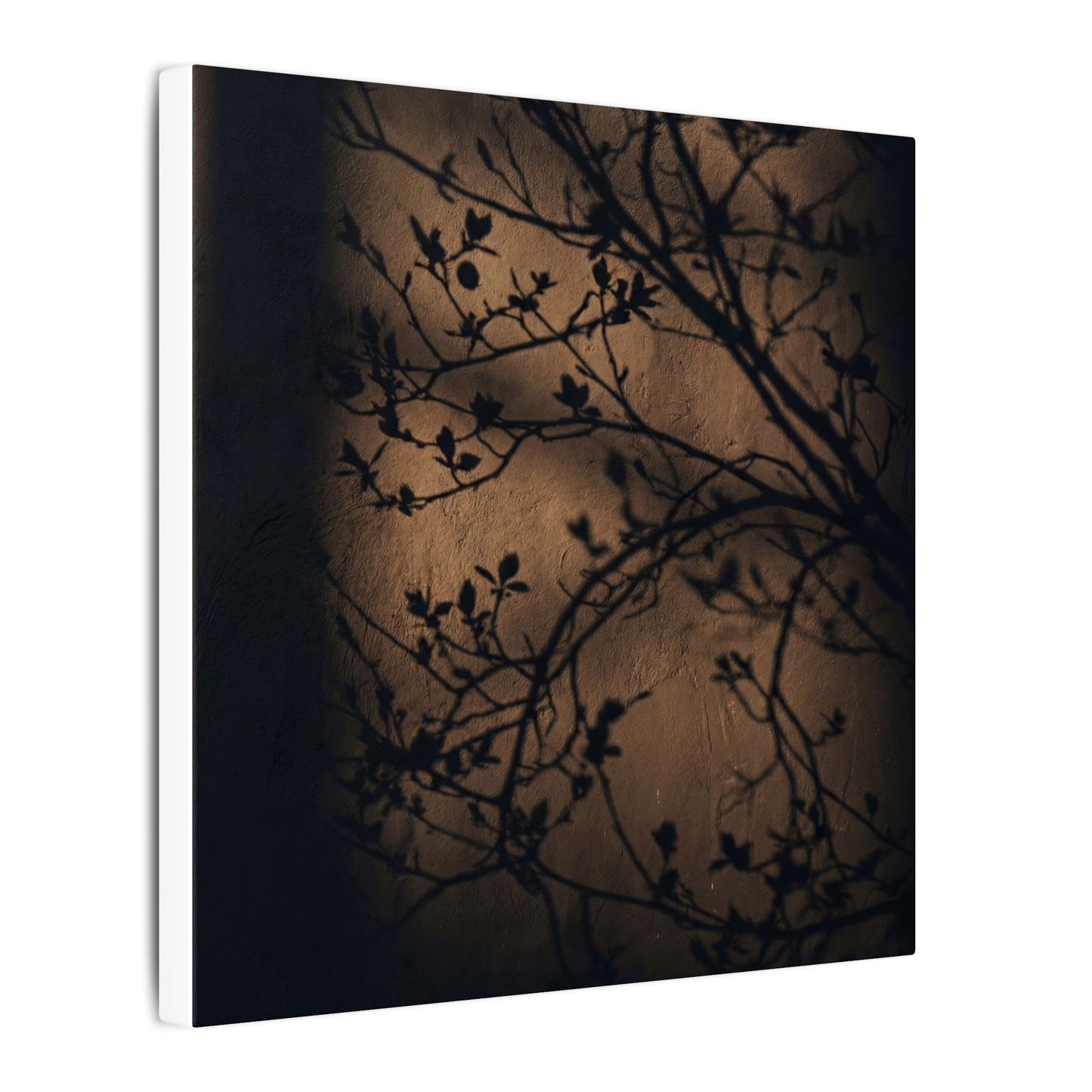 Dark Japandi Shadow Play in Golden Hour | Shadow Zen Canvas Art