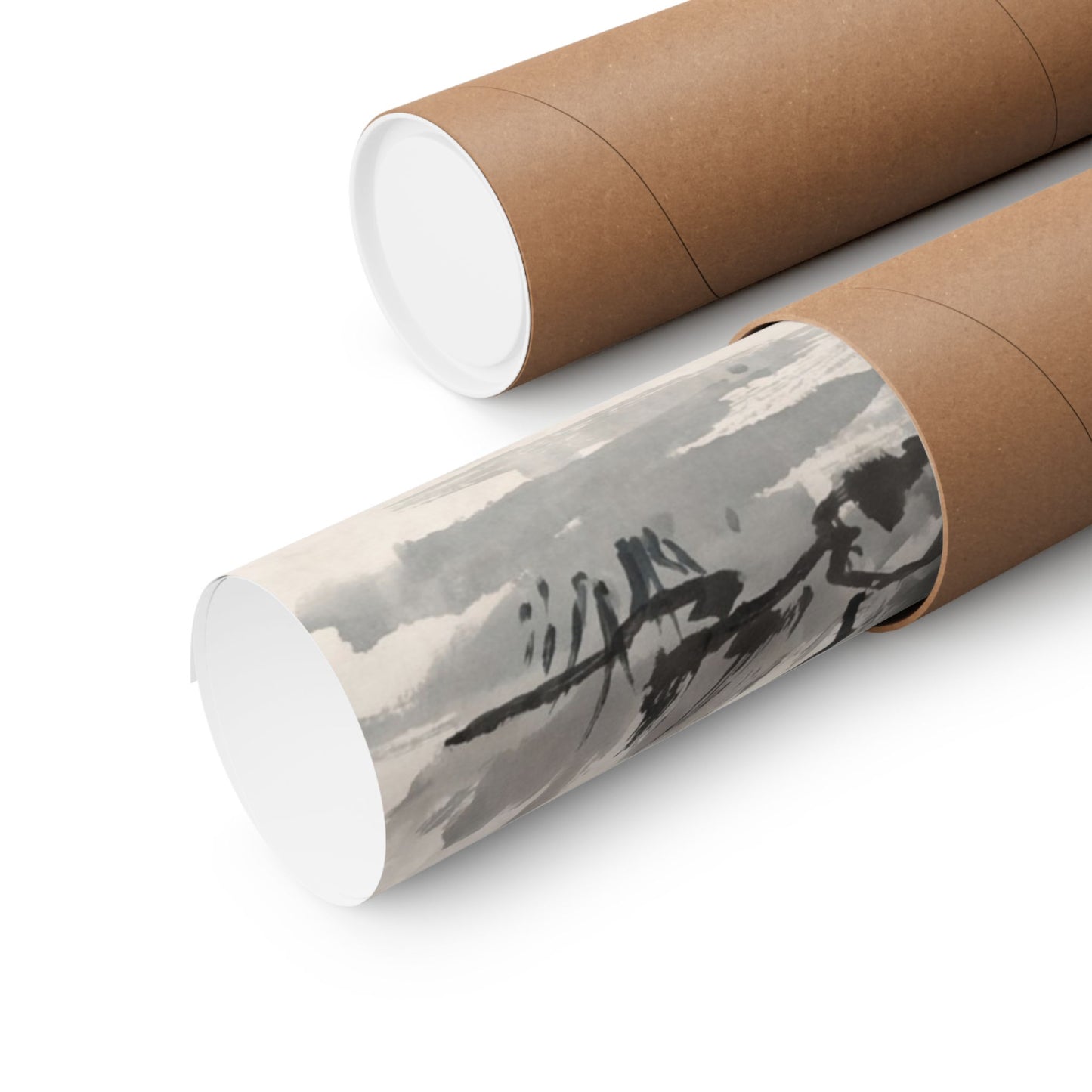Serene Incense Smoke Wall Art Print - Sumi E Zen