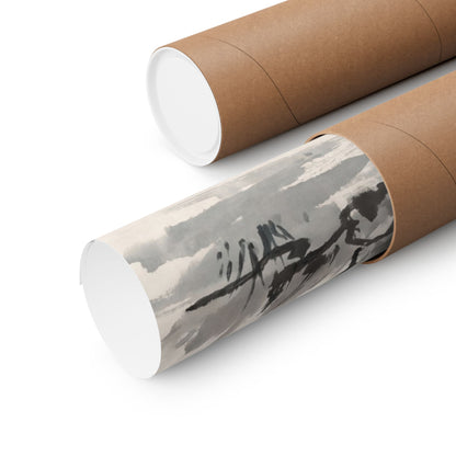 Serene Incense Smoke Wall Art Print - Sumi E Zen