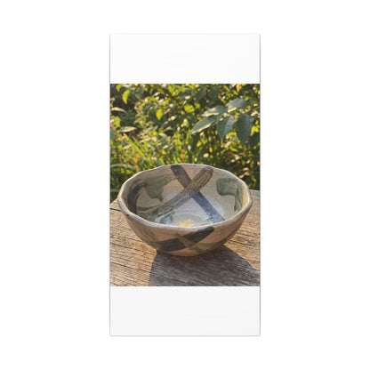 Earthy Ceramic Bowl Canvas Art - Japanese Pattern Japandi