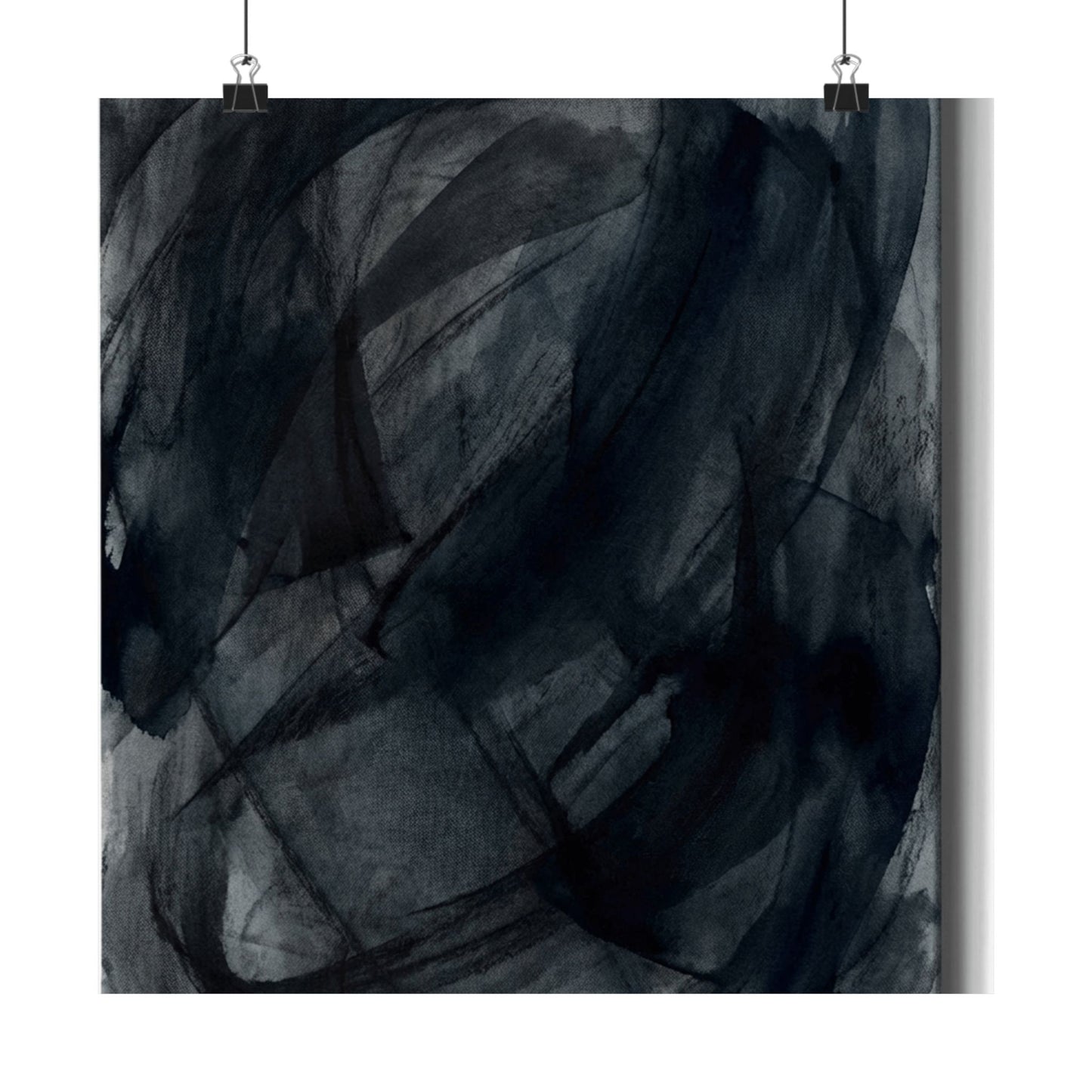Deep Tones Dark Japandi Charcoal Wall Art Print