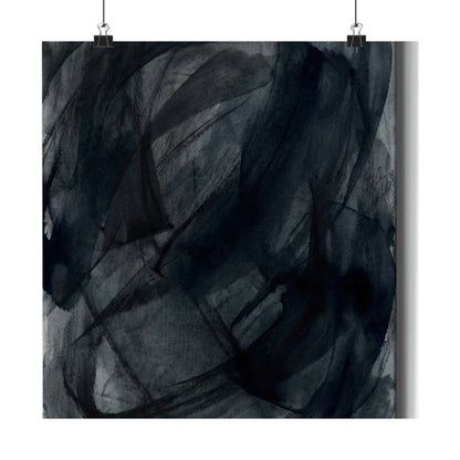 Deep Tones Dark Japandi Charcoal Wall Art Print