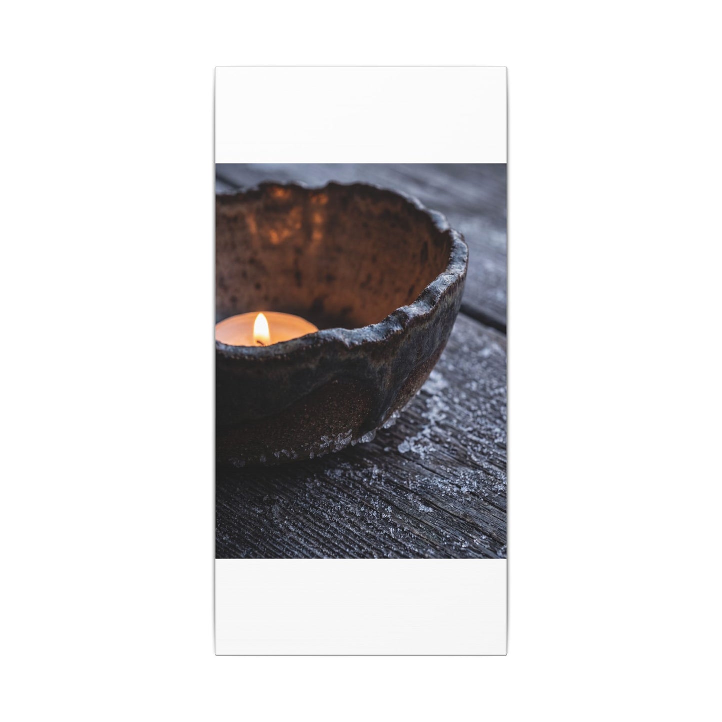 Atmospheric Ceramic Bowl Canvas Art - Moody Minimal Dark Japandi