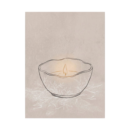 Ceramic Bowl Minimal Line Canvas Art | Neutral Japandi Art