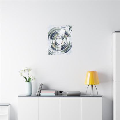 Winter Water Ripple Sumi E Canvas Art | Peaceful Decor