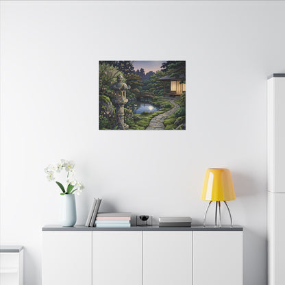 Spring Moonlit Garden Gold Vein Canvas Art | Resilient Decor