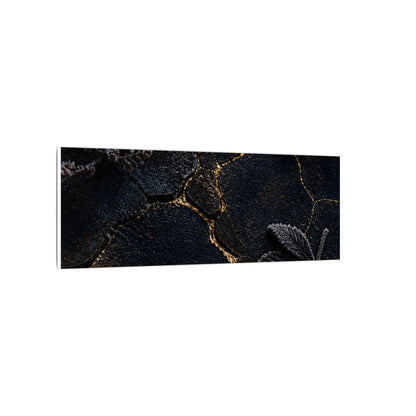 Candlelight Cracked Earth Canvas Art - Dark Japandi Ma
