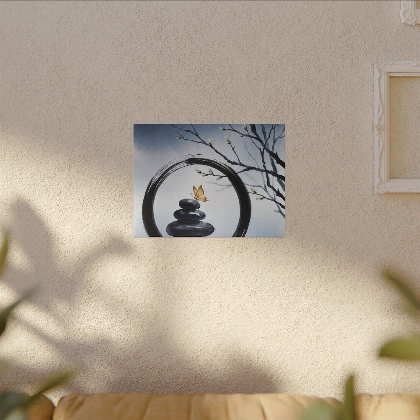 River Stones Spring Canvas Art | Zen Peaceful Design