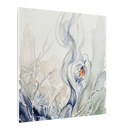 Earthy Incense Smoke Canvas Art - Watercolor Japandi