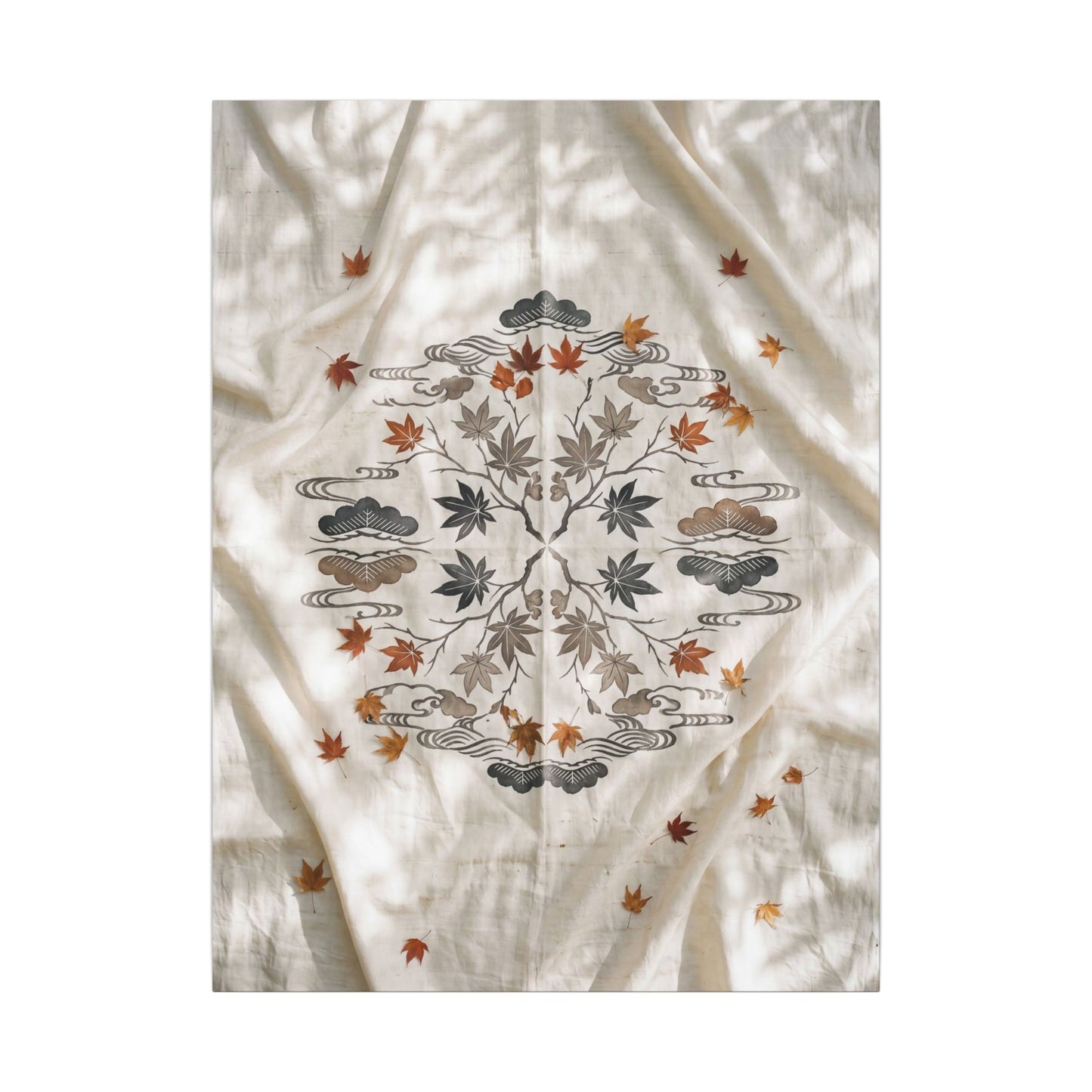 Elegant Silk Drape Canvas Art - Japanese Pattern Japandi