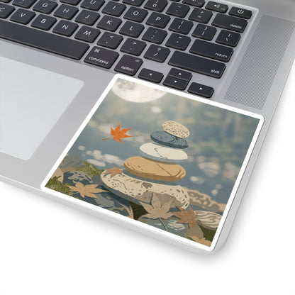 Earthy River Stones Sticker - Japanese Pattern Japandi