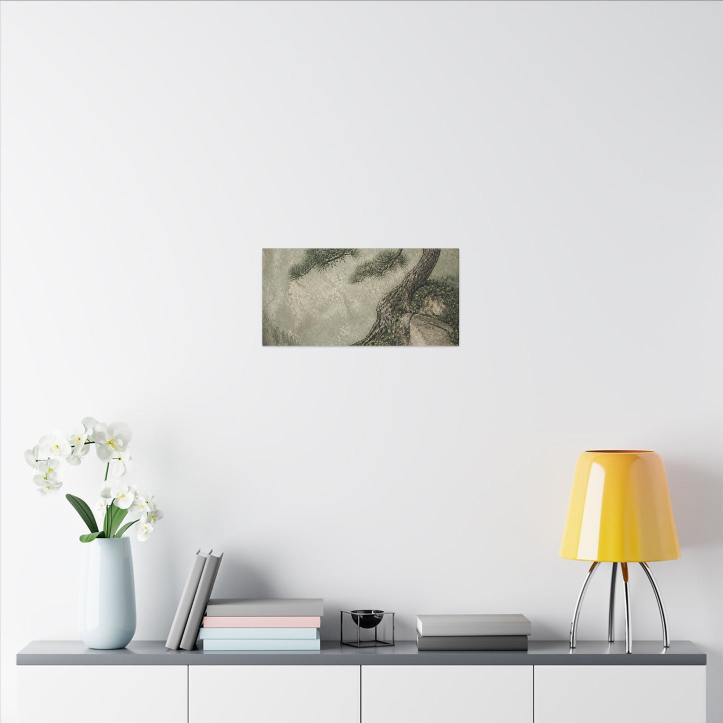 Fukinsei Pine Tree Canvas Art - Japandi Texture
