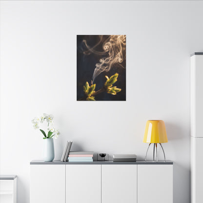 Golden Hour Incense Smoke Canvas Art - Dark Japandi Kanso