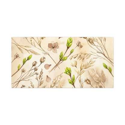 Spring Dried Flowers Watercolor Canvas Art | Earthy Decor