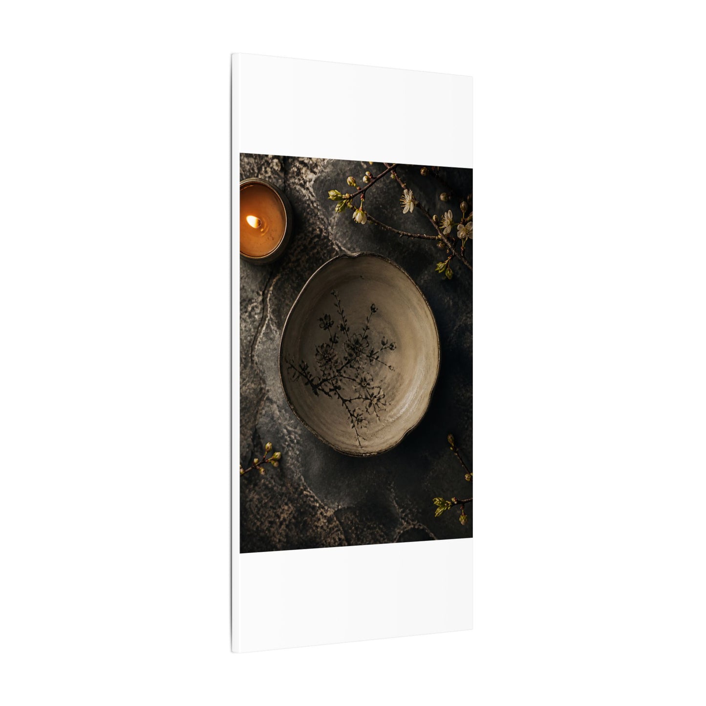 Ceramic Bowl Spring Canvas Art | Japandi Earthy Design