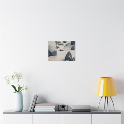 Seijaku Rock Garden Canvas Art - Zen Ukiyo E Inspired