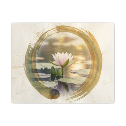 Peaceful Lotus Flower Canvas Art - Enso Zen