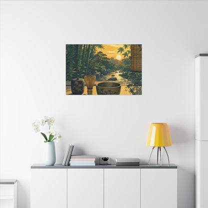 Ma Tea Ceremony Canvas Art - Zen Ukiyo E Inspired